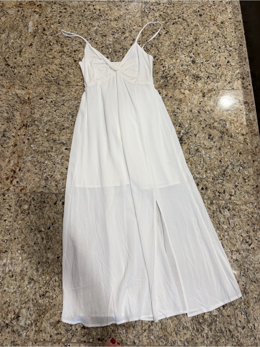 mahina White Smocked Bust Midi Dress